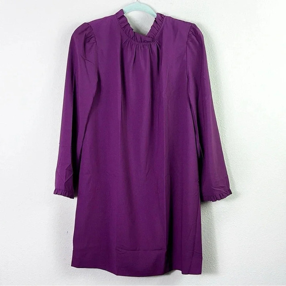NWT J. Crew Ruffle neck and sleeves - shift dress in purple plum size 6 - Picture 11 of 11